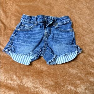 Cat & Jack Denim Blue Jean Cut Off Shorts with Rolled Hem Detail XS